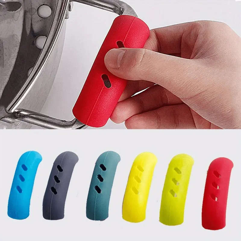 1 Pairs Silicone Pot Handle Sleeves Anti-Scalding Non-Slip Insulation Glove Clips Hand Wash Only