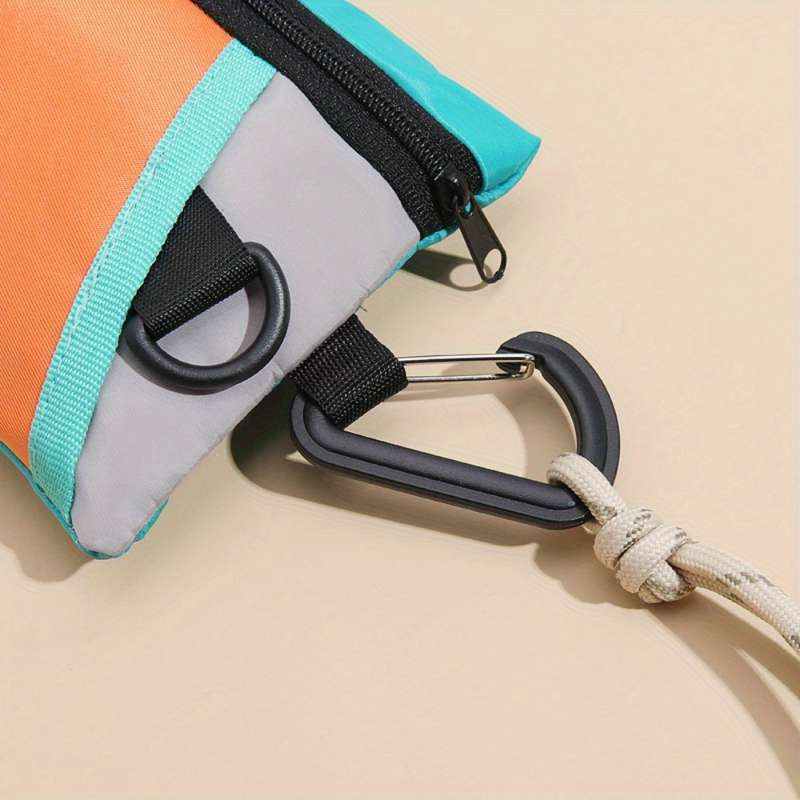 1pc Nylon Coin Purses with Vibrant Orange Teal Gray Design Fashion Mini Cartoon Card Holde
