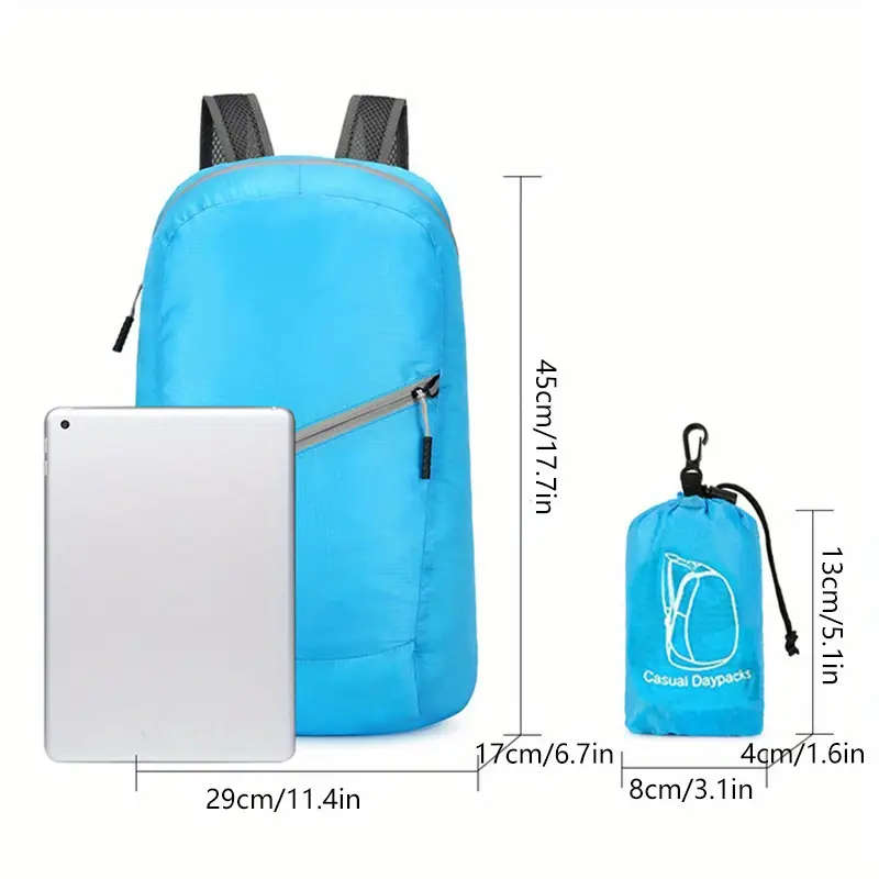 1pc Outdoor 20L lightweight backpack hiking bag folding ultra-light folding female travel sports bac