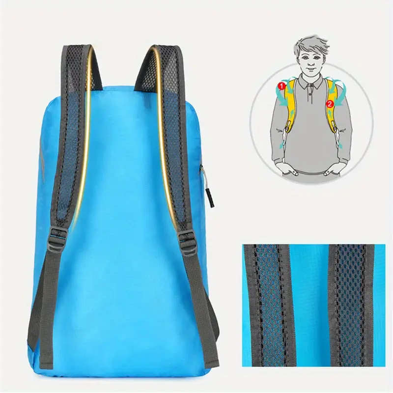1pc Outdoor 20L lightweight backpack hiking bag folding ultra-light folding female travel sports bac