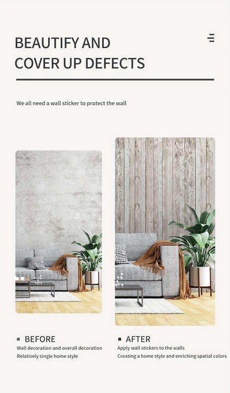 1PC Wall StickersWood Grain 145cmX300cm
