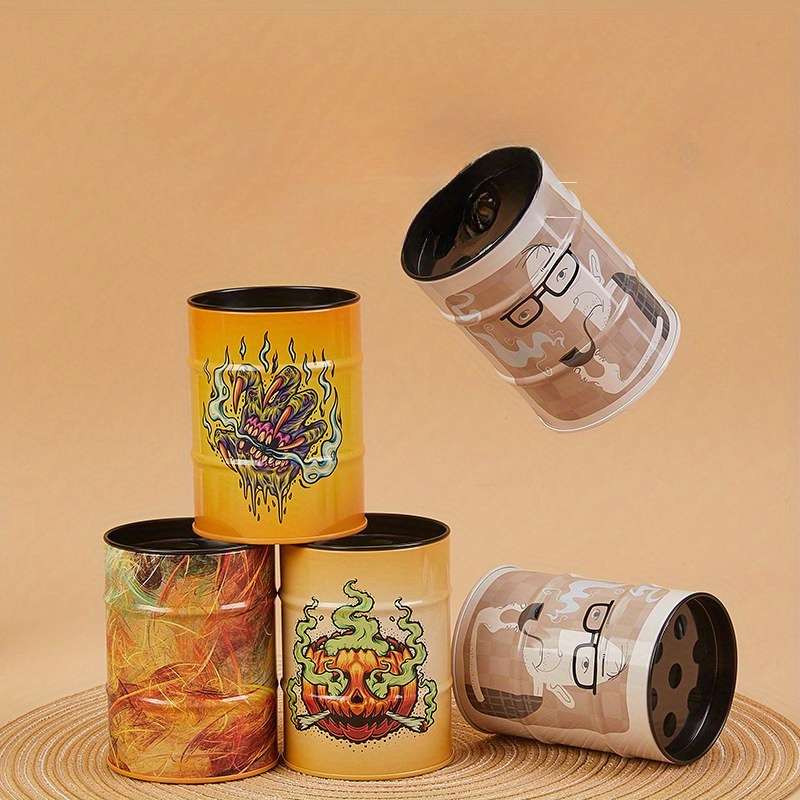 1pc Plastic Ashtray with Lid Car Mounted Storage Can Dustproof Household Ashtray Fishing Man