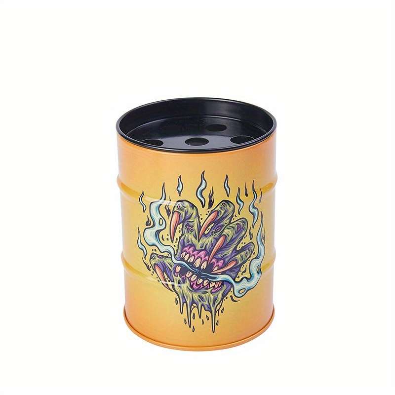 1pc Plastic Ashtray with Lid Car Mounted Storage Can Dustproof Household Ashtray Fishing Man