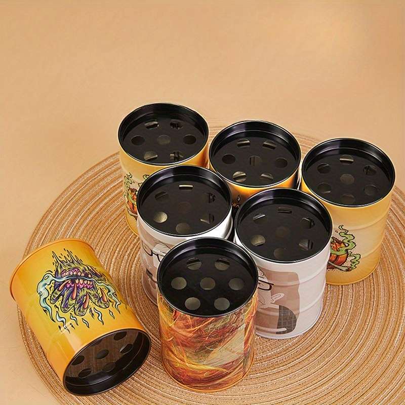 1pc Plastic Ashtray with Lid Car Mounted Storage Can Dustproof Household Ashtray Fishing Man