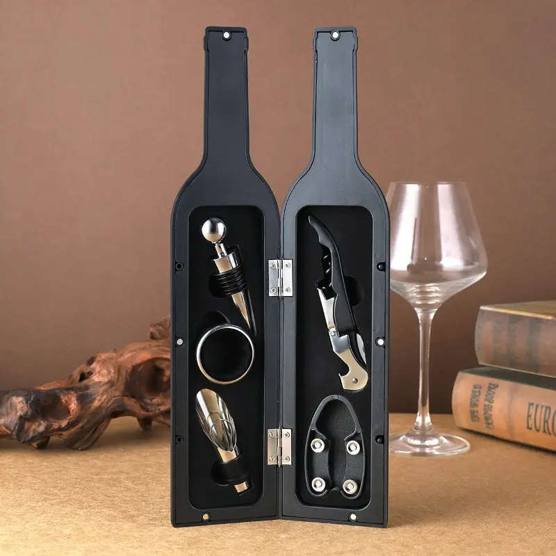 5pcs Deluxe Wine Opener Set with Gift Box Stainless Steel Bottle Openers Accessories for Home Bar an