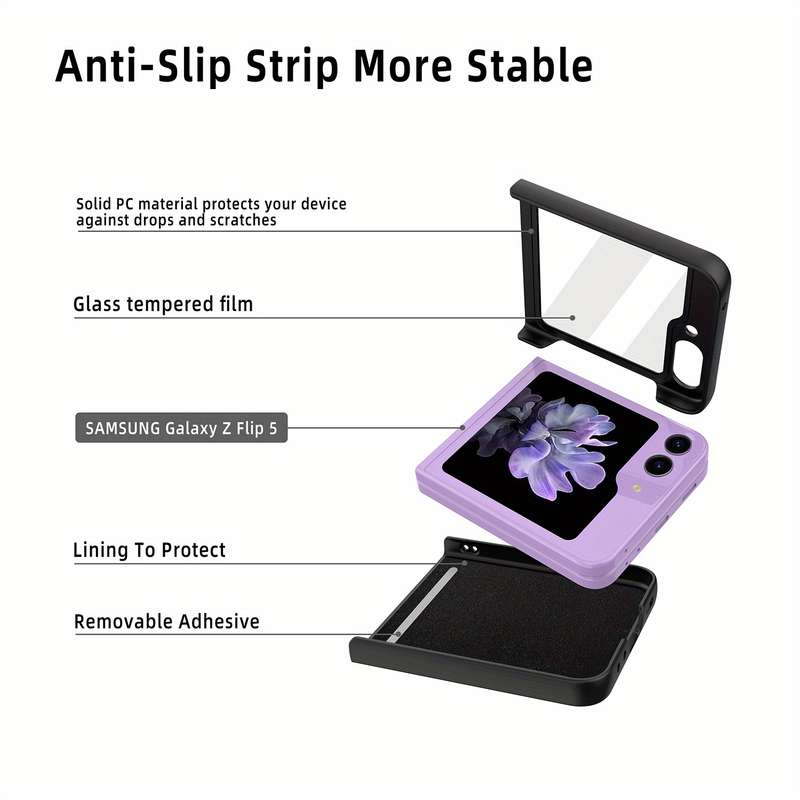1Ps Black For Samsung Galaxy Z Flip 3 5G Phone Cases