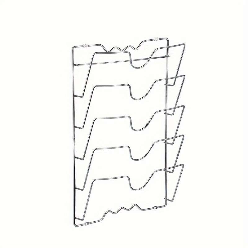1pc Space-Saving Wall-Mounted Kitchen Organizer Durable Stainless Steel Pot Lid Cutting Board H