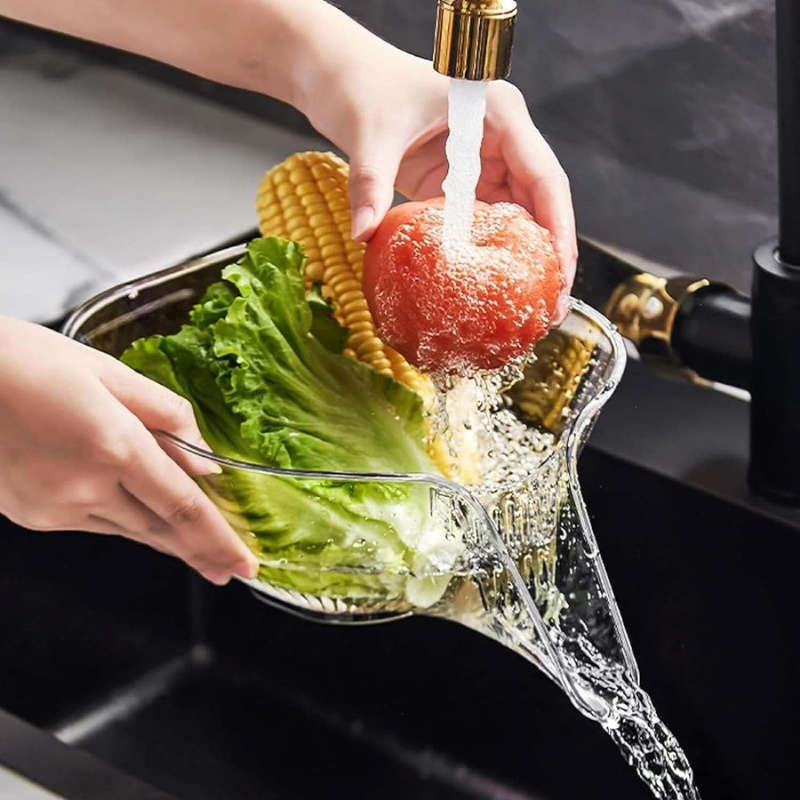 1pc Multifunctional Plastic Colander Set for Kitchen Sink Food Cleaning Salad Prep with Removable
