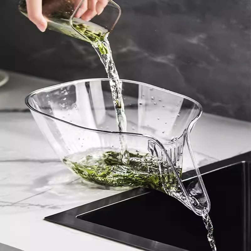 1pc Multifunctional Plastic Colander Set for Kitchen Sink Food Cleaning Salad Prep with Removable