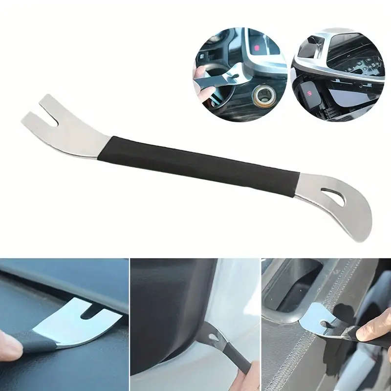1pc Stainless Steel Car Trim Removal Tool Easy Clip Panel Fastener Pry for Interior Modification No