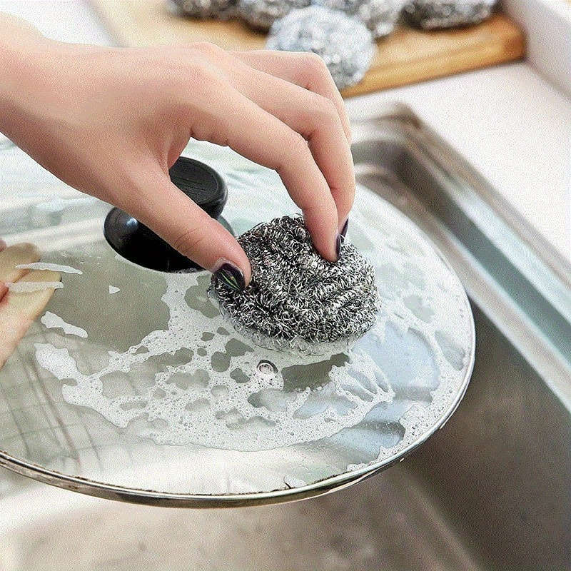 20pcs Stainless Steel Wire Scrubbers Non-Electric Multipurpose Cleaning Brushes for Kitchen