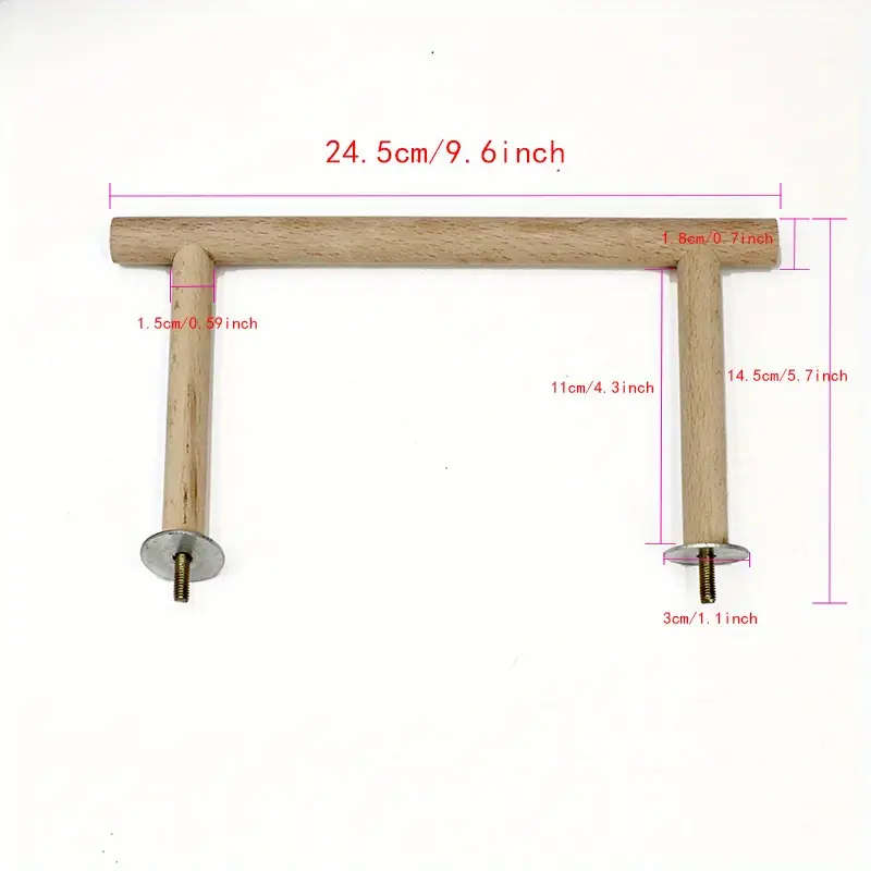 Solid Wood Bird Perch Stand