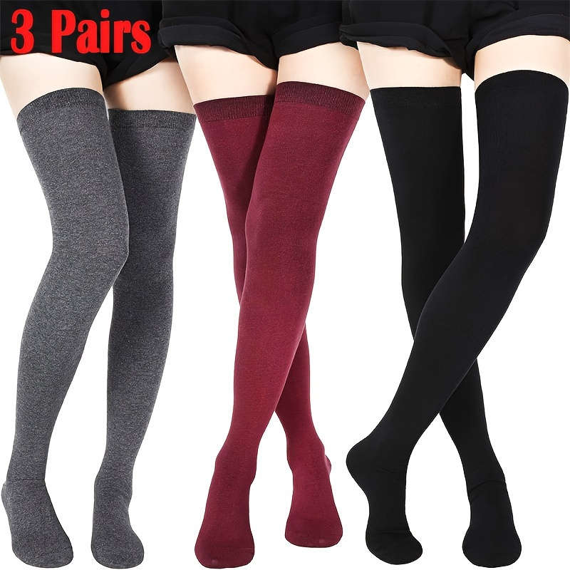 3 Pairs Of Multicolor High Elastic Socks
