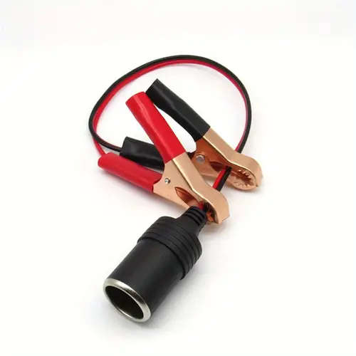 1Pc 12V Power Car Cir Lighter Female To Alligator Clip Extension Connector To Terminal Clip On Batte