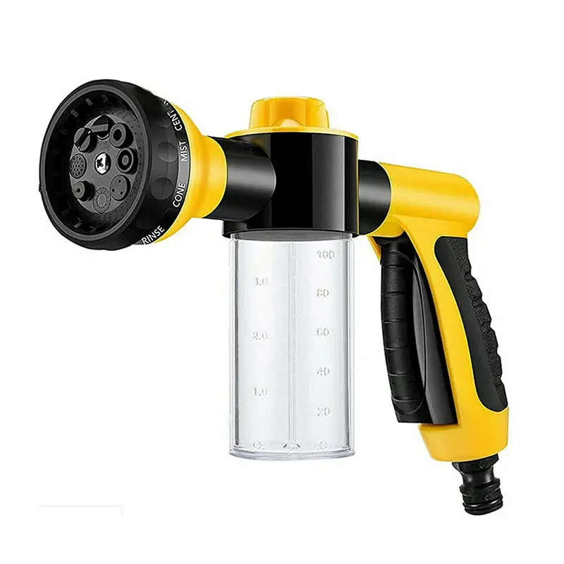 1pc Multifunctional Car Wash Brush with Foam Cannon Bottle Plastic Garden Hose Nozzle Soap Sprayer 1