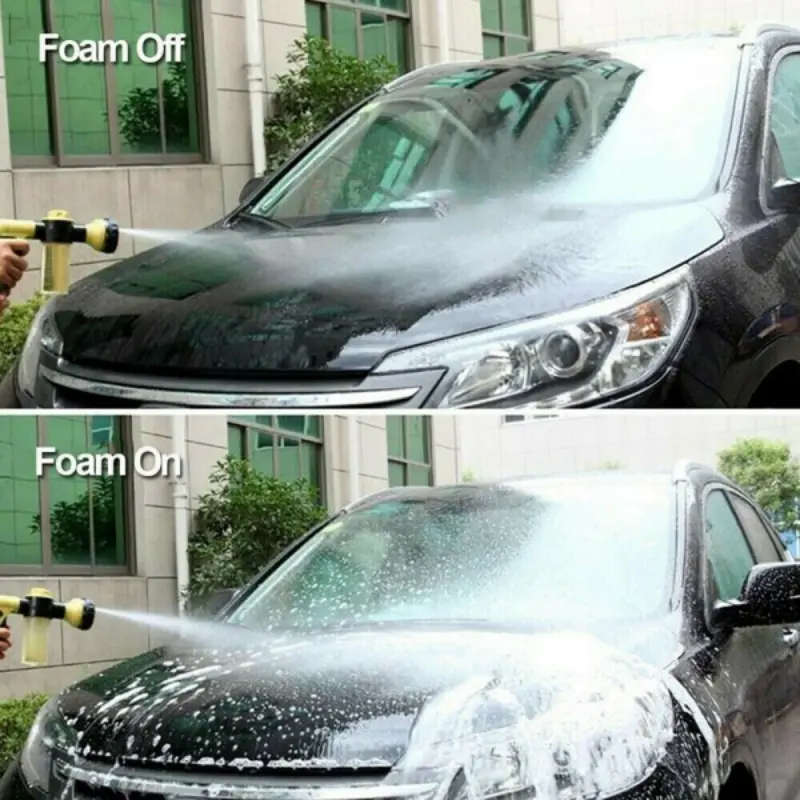 1pc Multifunctional Car Wash Brush with Foam Cannon Bottle Plastic Garden Hose Nozzle Soap Sprayer 1
