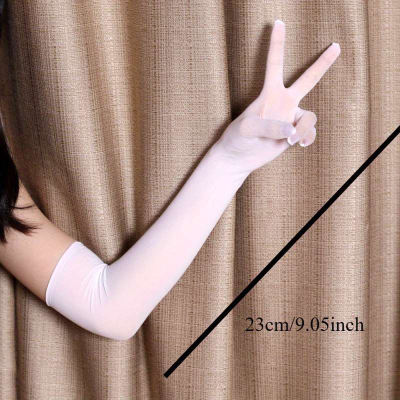 1 Pair Blue Lace Hollow Long Gloves
