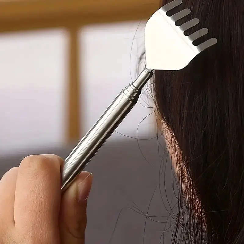 1pcs Extendable Stainless Steel Back Scratcher - 50.01cm Portable Itch Relief Tool Durable Non-Ticki