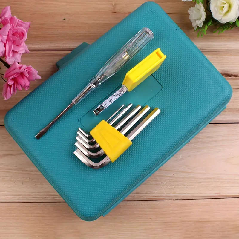 Portable Multi-Function Tool Kit with Pliers Screwdrivers Hammer Tape Measure Art Knife Word Vice Du