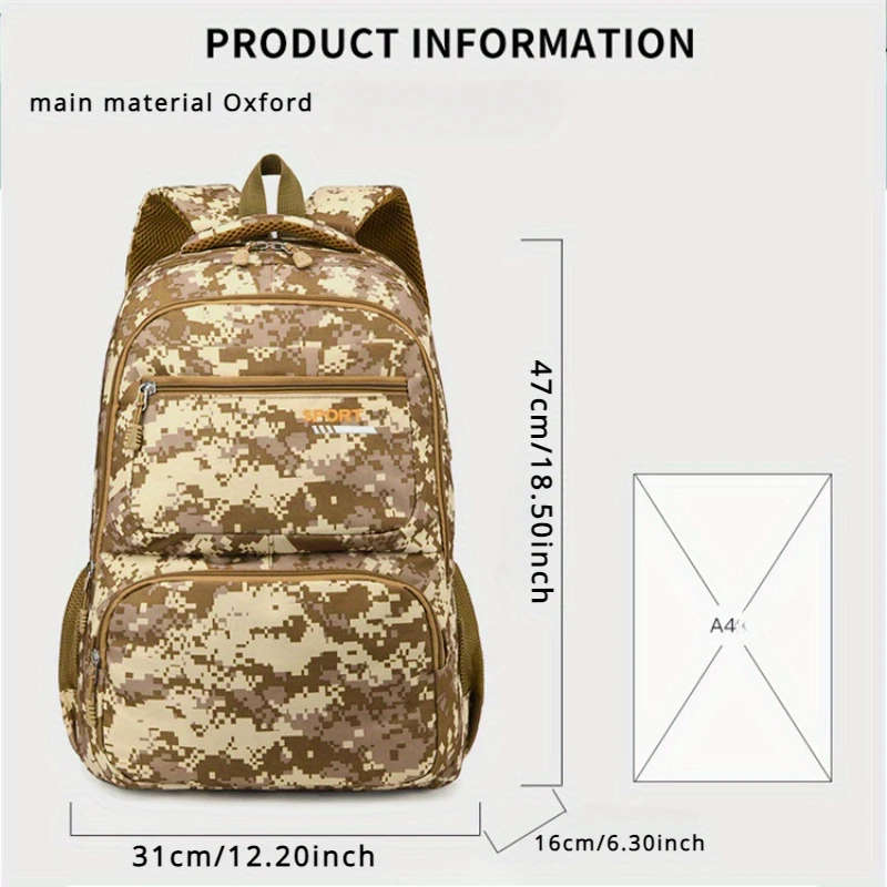 1pc Stylish Camouflage Laptop Backpack Lightweight High Quality 39.62 cm Computer Bag with Multiple
