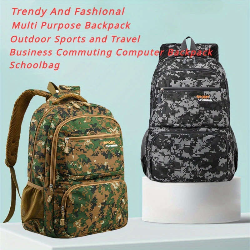 1pc Stylish Camouflage Laptop Backpack Lightweight High Quality 39.62 cm Computer Bag with Multiple