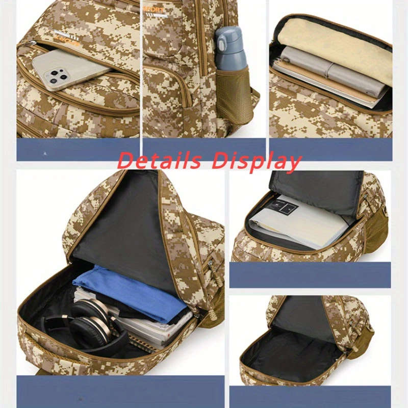 1pc Stylish Camouflage Laptop Backpack Lightweight High Quality 39.62 cm Computer Bag with Multiple