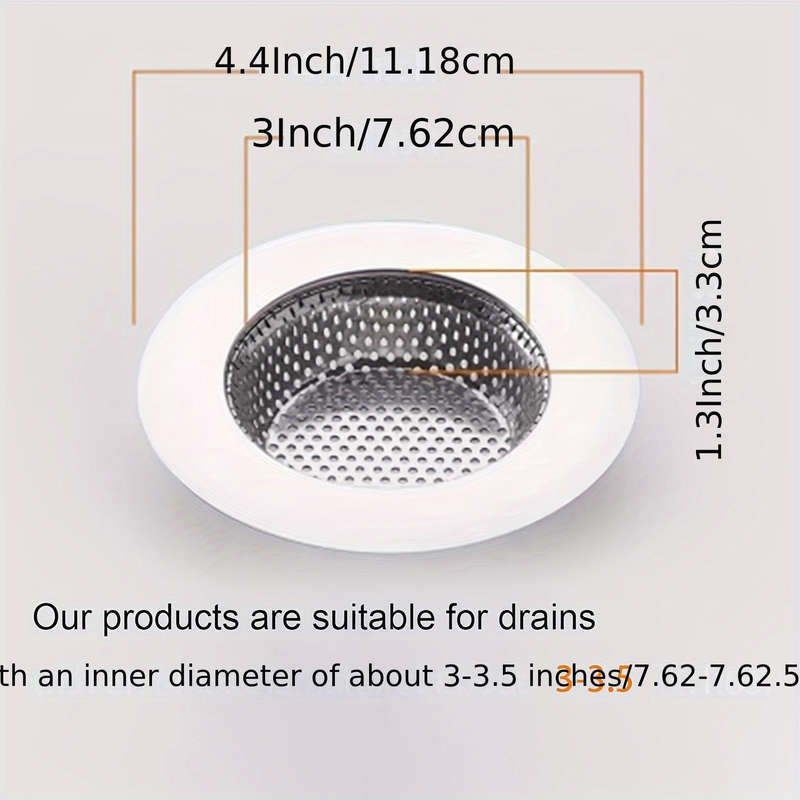 1pc 304 Stainless Steel Kitchen Sink Strainer with Lid Durable Vegetable Washing Drain Prote