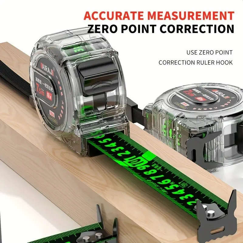 1pc High-Precision Self-Locking Fluorescent Steel Tape Measure Set 5.0meter Durable Anti-Drop Design