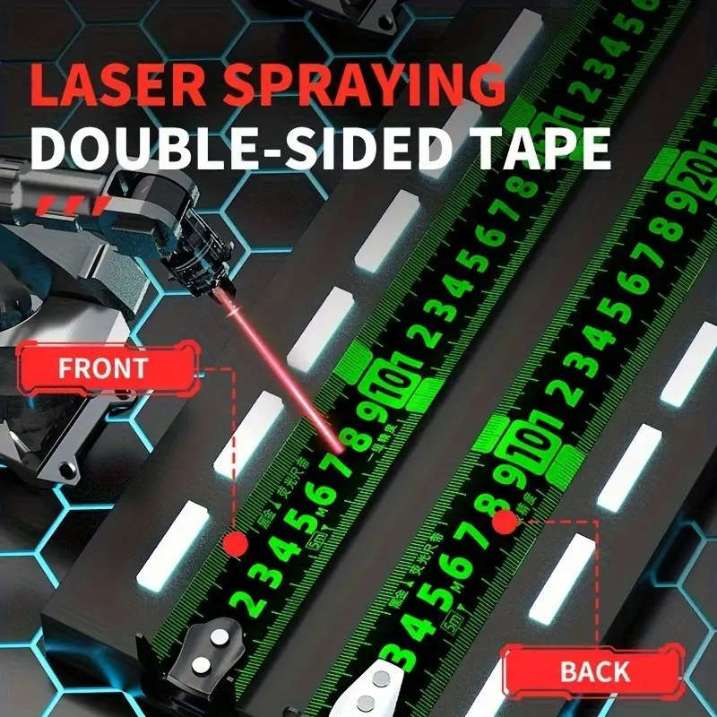 1pc High-Precision Self-Locking Fluorescent Steel Tape Measure Set 5.0meter Durable Anti-Drop Design