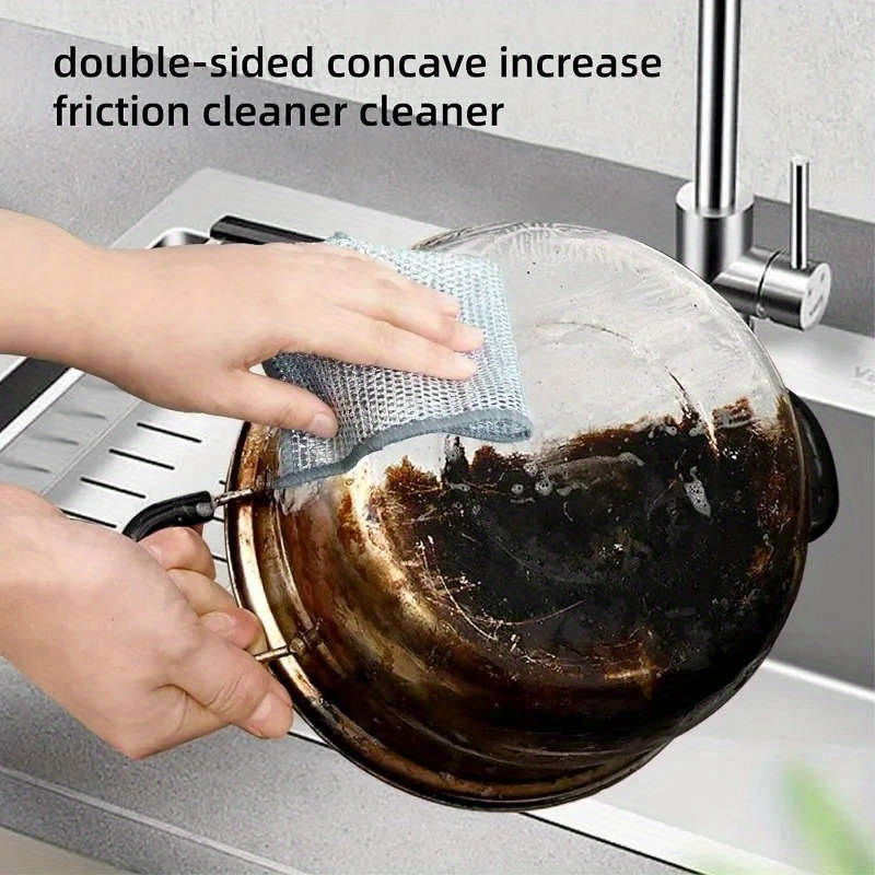 30-Pack Microfiber Steel Wire Scrubbing Pads Double-Sided Reusable Soap Saver Pads for Kitch