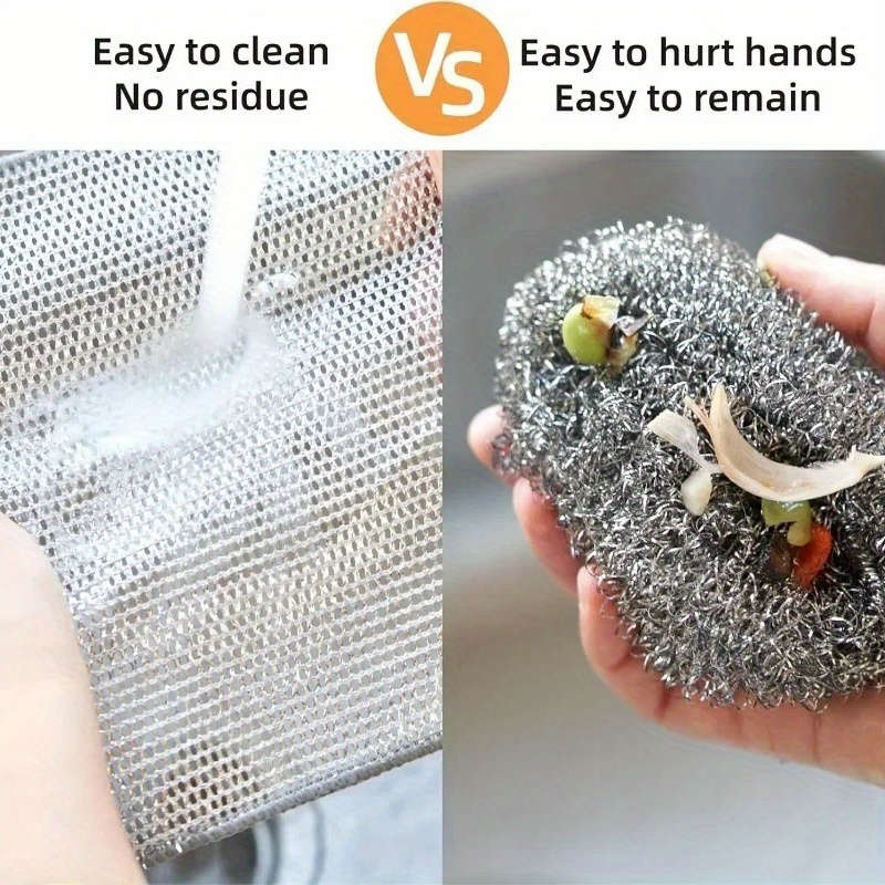30-Pack Microfiber Steel Wire Scrubbing Pads Double-Sided Reusable Soap Saver Pads for Kitch