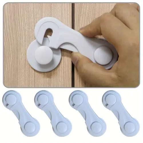 5Pcs Premium Adjustable Plastic Cabinet Safety Drawer Locks Secure Anti Pinch Door Locks For Home Im