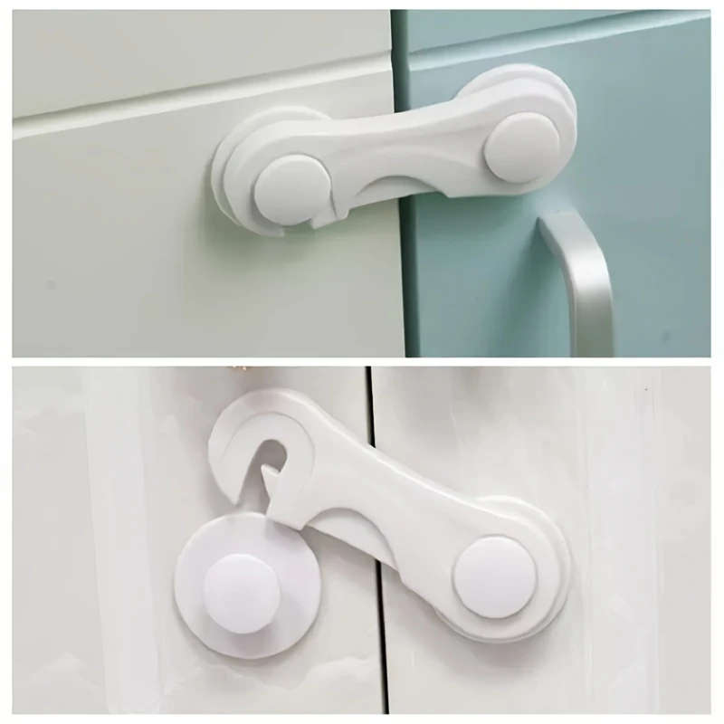 5Pcs Premium Adjustable Plastic Cabinet Safety Drawer Locks Secure Anti Pinch Door Locks For Home Im