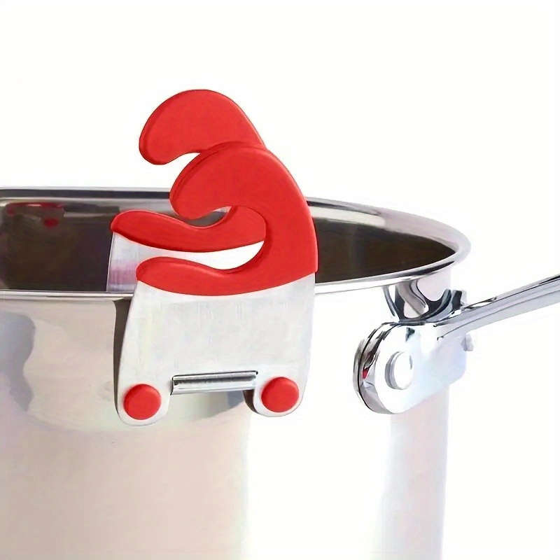 1pc Stainless Steel Kitchen Utensil Holder Classic Pot Side Clip Anti-Scald Spoon Rest Multifun