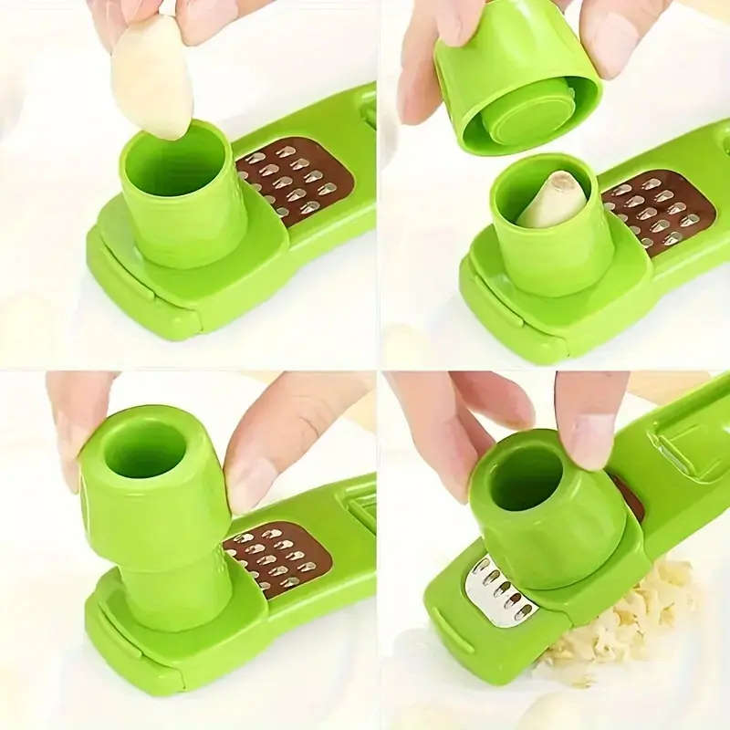 1pc Manual Garlic Press and Grinder Durable Plastic Easy-to-Use Multi-Function Portable Garlic Mince