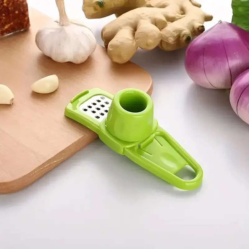 1pc Manual Garlic Press and Grinder Durable Plastic Easy-to-Use Multi-Function Portable Garlic Mince