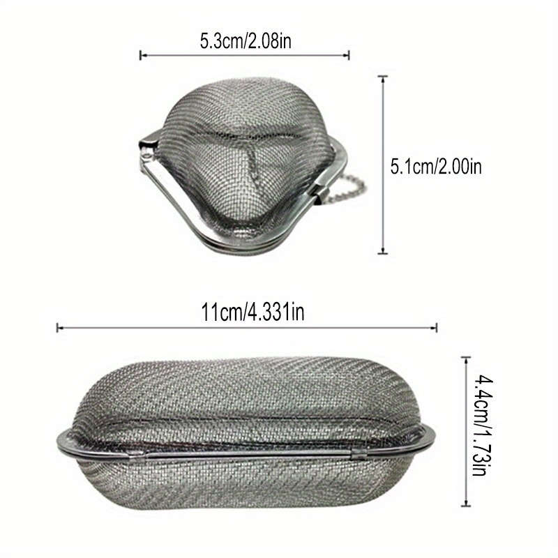 1pc Stainless Steel Cooking Spices Infuser Fine Mesh Loose Tea Herbal Strainer Extended Chain K