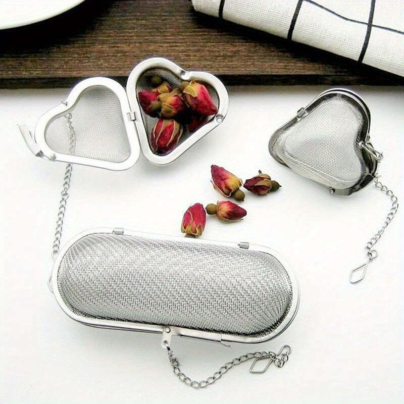 1pc Stainless Steel Cooking Spices Infuser Fine Mesh Loose Tea Herbal Strainer Extended Chain K