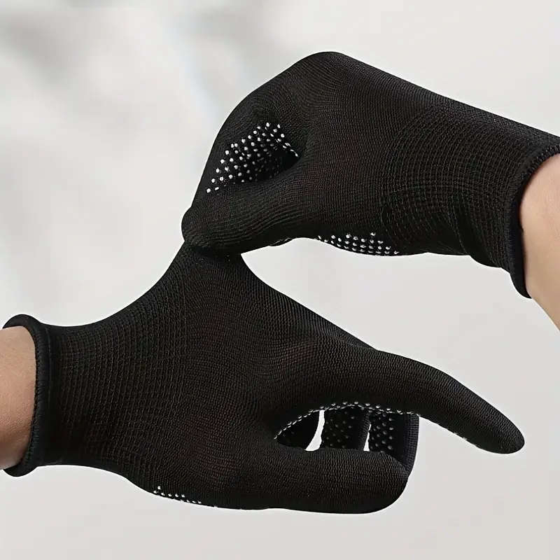 12pcs 6Pairs of Premium Breathable Work Gloves Slip-Resistant Made of Lead-Free Plastic Suitable for