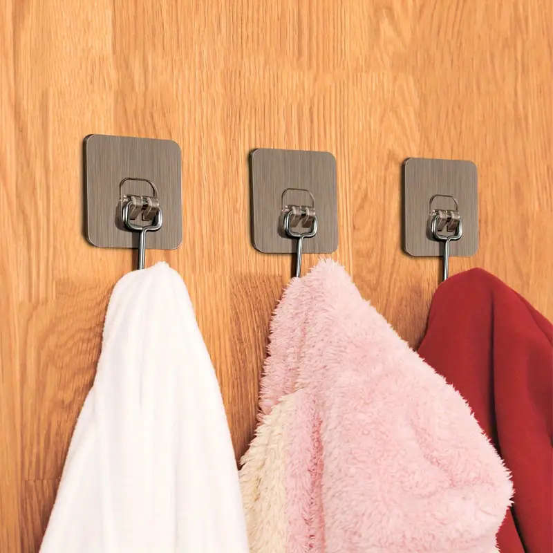 10pcs Wall Hooks Wall Mounted Hanger Large Adhesive Hooks Large Size Free Punching Hook for Bathroom