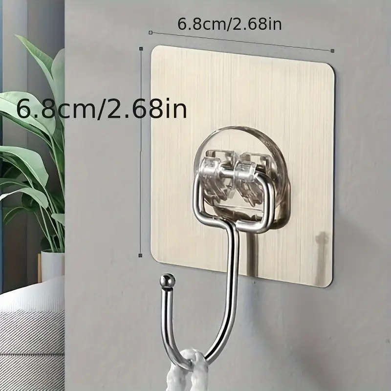 10pcs Wall Hooks Wall Mounted Hanger Large Adhesive Hooks Large Size Free Punching Hook for Bathroom
