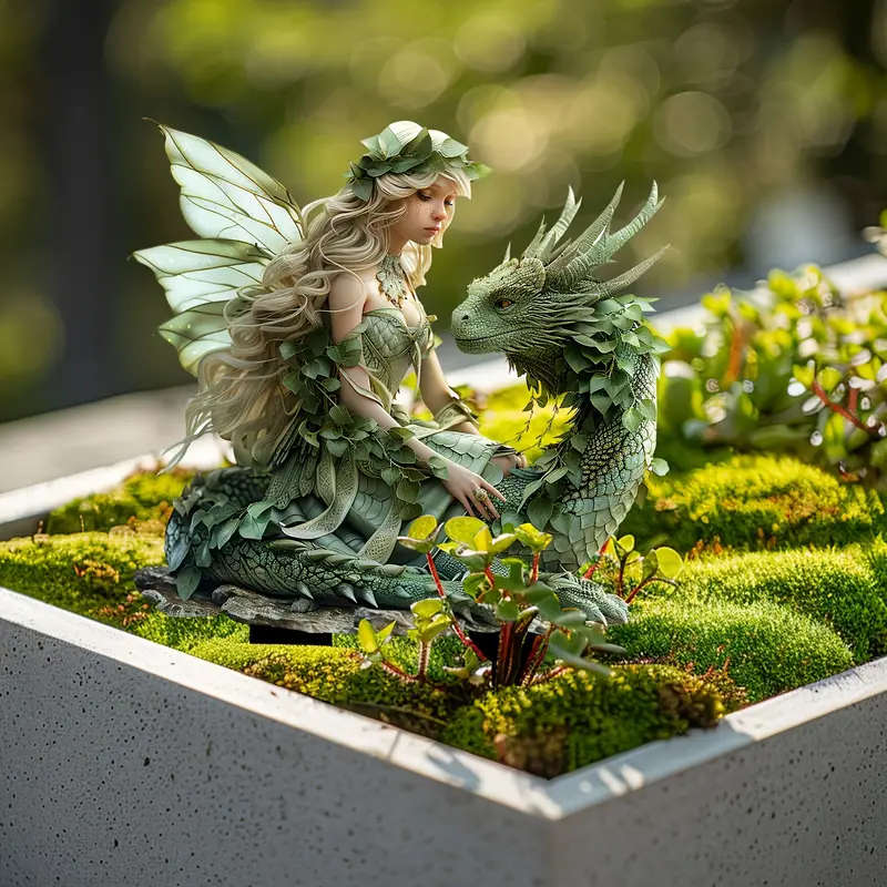 1pc 2D Flat Printing New Acrylic Material Garden Decoration Stake Featuring a Charming Green Fairy A