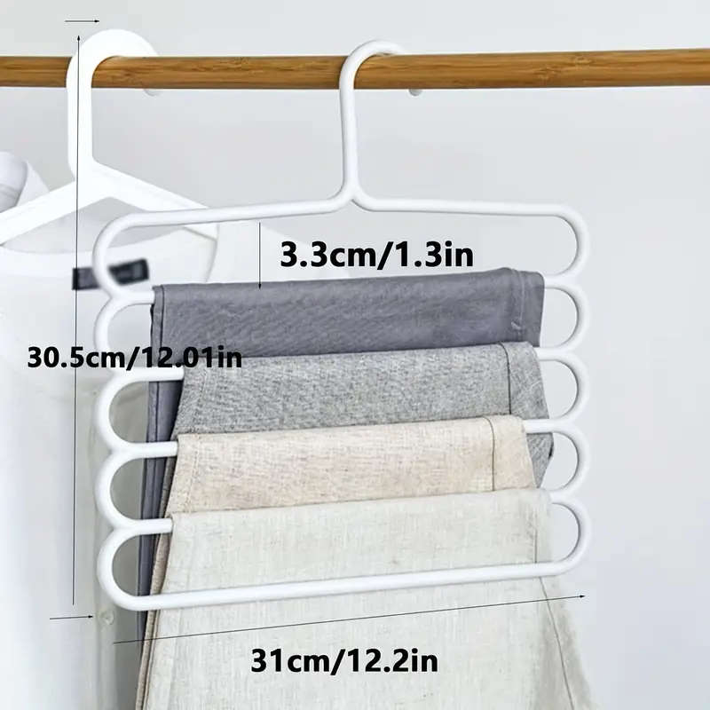 Space-Saving Multi-Layer Pants Rack Anti-Slip Adjustable Design for Clothes