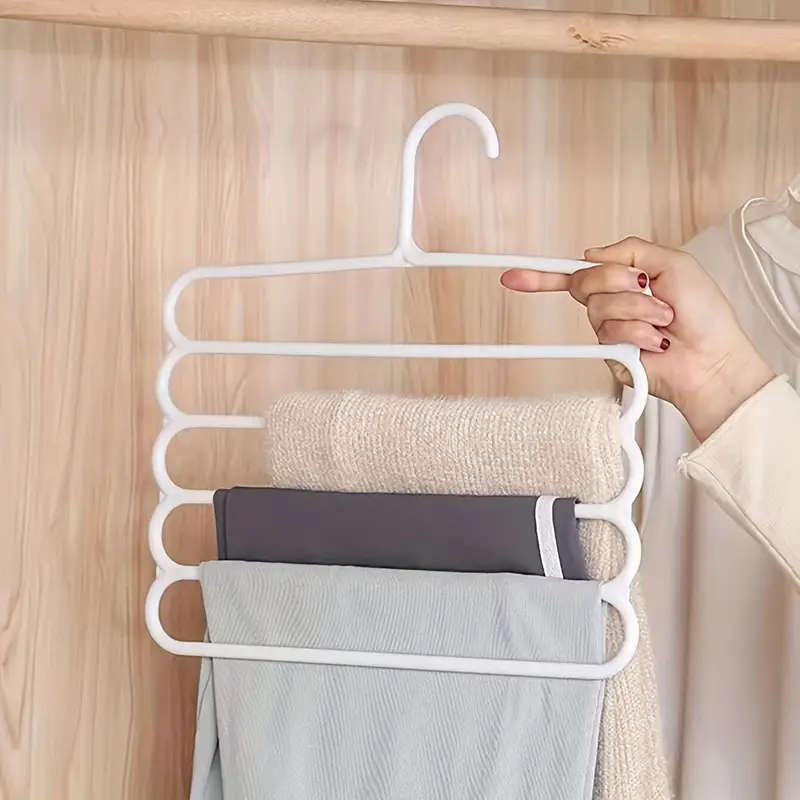 Space-Saving Multi-Layer Pants Rack Anti-Slip Adjustable Design for Clothes