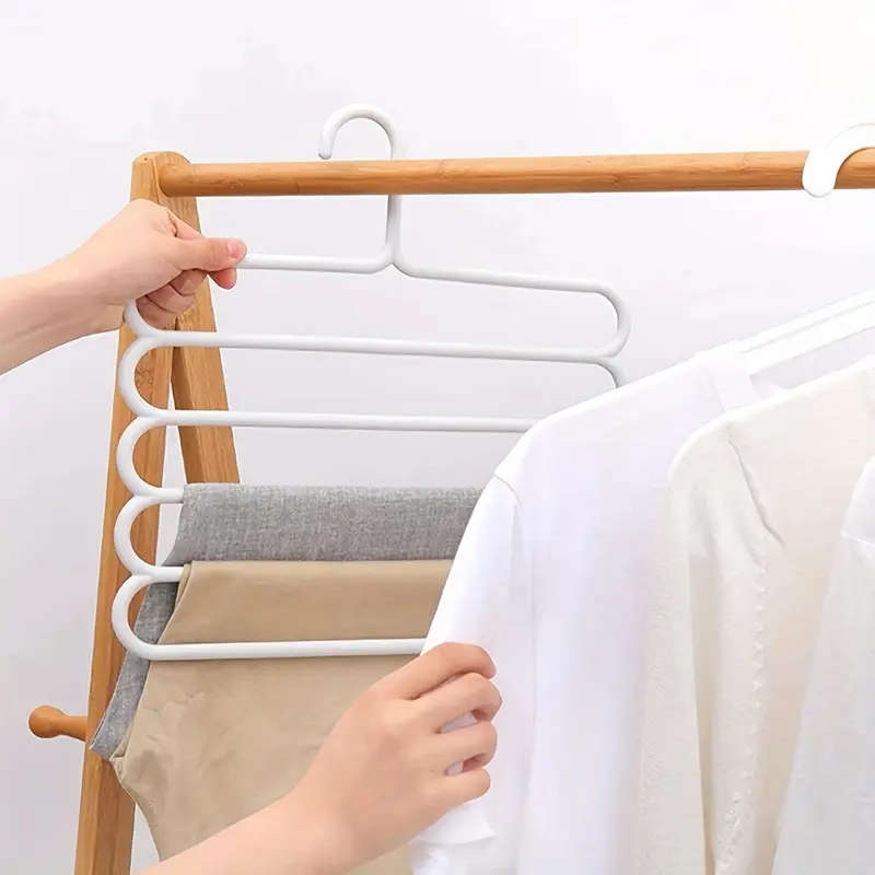 Space-Saving Multi-Layer Pants Rack Anti-Slip Adjustable Design for Clothes