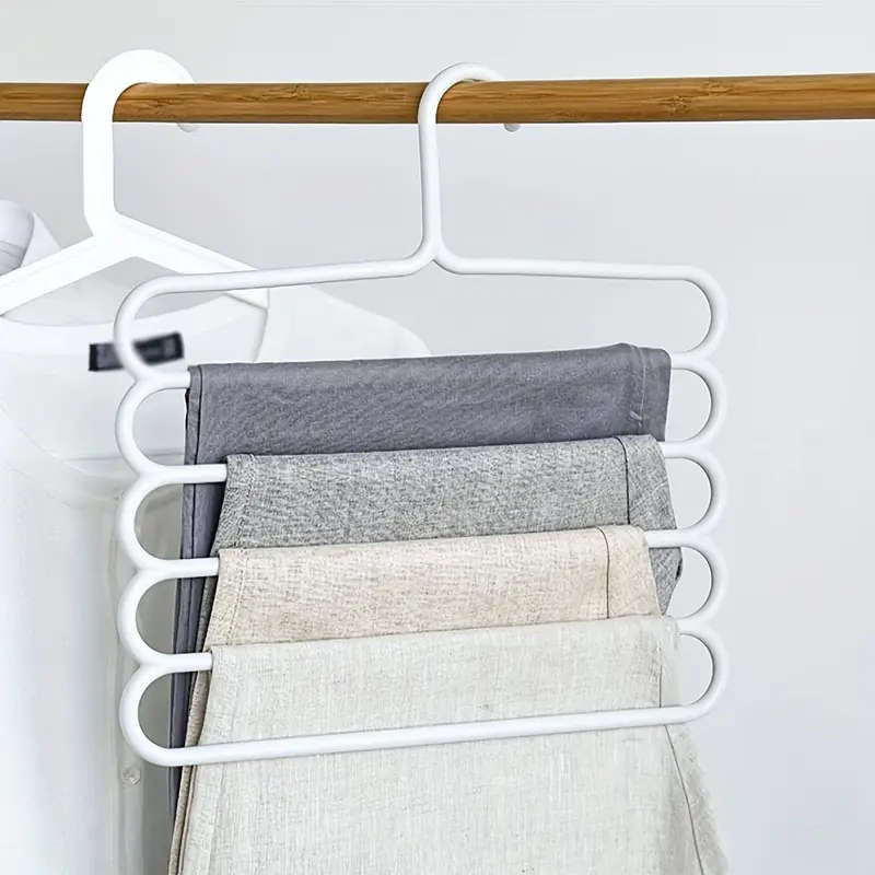 Space-Saving Multi-Layer Pants Rack Anti-Slip Adjustable Design for Clothes