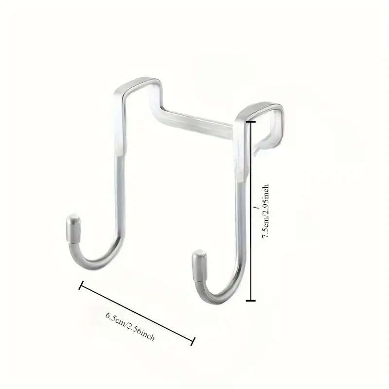 1pc Stainless Steel Over-the-Door Hook Wall Mount Double S-Hook Design Casual Style Easy Install for