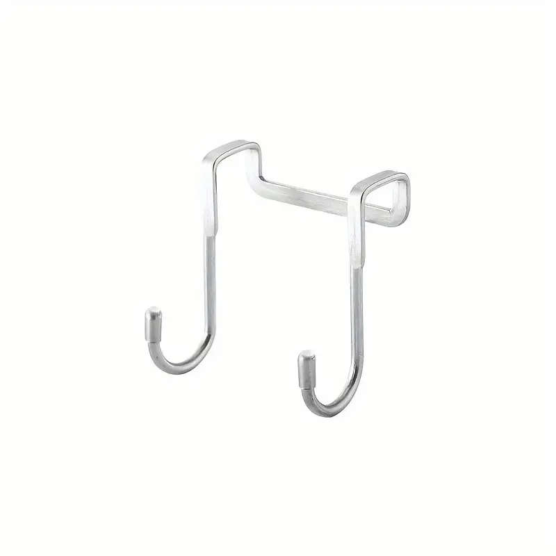 1pc Stainless Steel Over-the-Door Hook Wall Mount Double S-Hook Design Casual Style Easy Install for