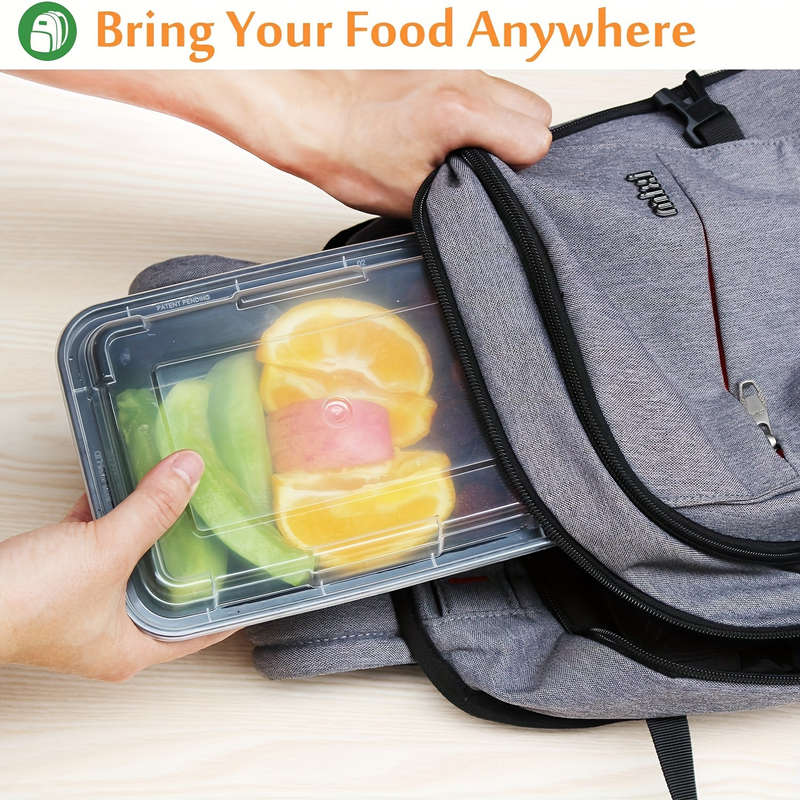 10pcs 16.9oz BPA-Free Plastic Meal Prep Containers Microwave Safe Reusable Stackable Refri