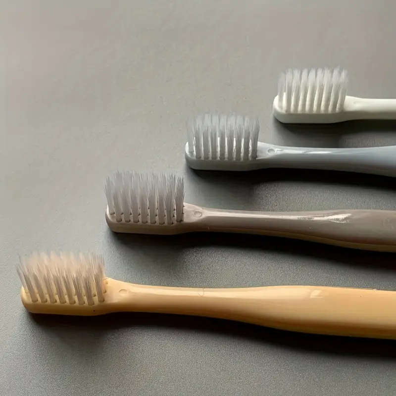 4Pack Macaron Soft Microfiber Bristle Toothbrushes Manual Toothbrushes for Adults Disposable Househo